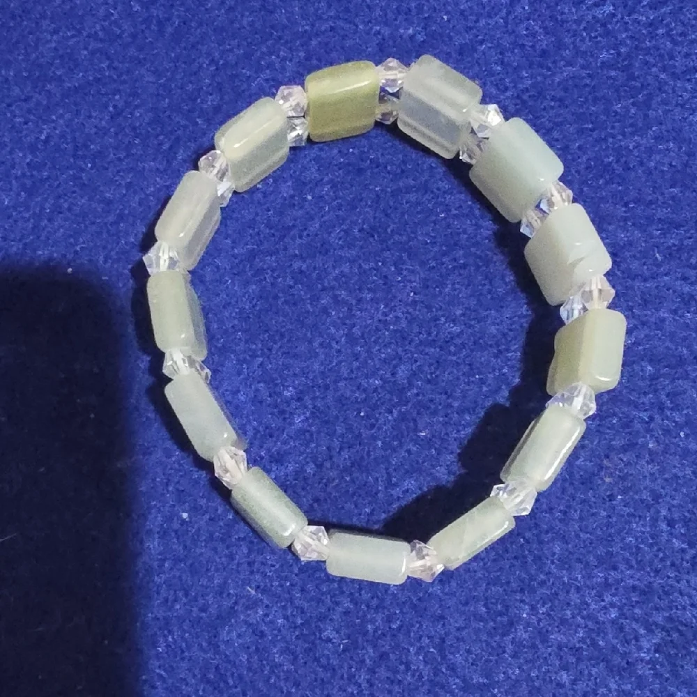 Unbranded Frosted Pale Green Square-Link Wristband